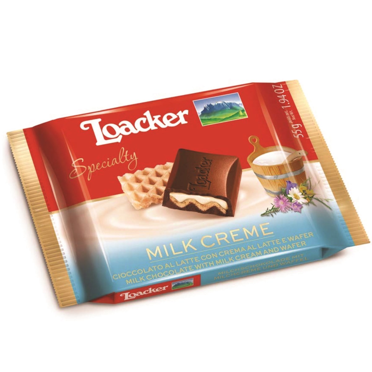 Loacker Chocolate Bar Specialty 55gx12 Milk Creme